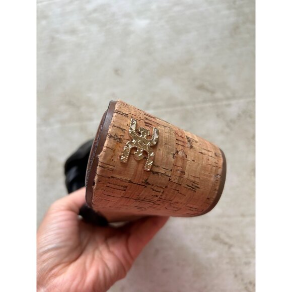 Sam Edelman Women's Sz 38.5 Metallic Wedge Sandals - Picture 9 of 12